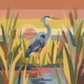 Thumbnail for Harmaahaikara kaislikossa auringonlaskussa numeromaalaus.