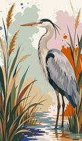 Thumbnail for Harmaahaikara kaislikossa numeromaalaus. 40x70cm kangas.