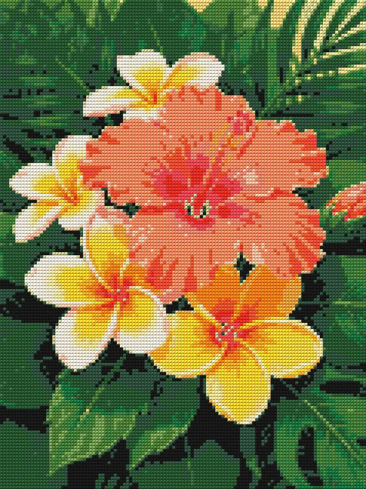 Timanttikuvio - Hibiscus and Plumeria