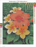 Thumbnail for Hibiscus and Plumeria timanttimaalauksen liimapintainen canvas 30x40cm