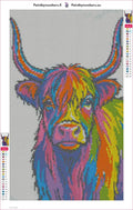 Thumbnail for Highland Cow timanttimaalauksen liimapintainen canvas 30x50cm