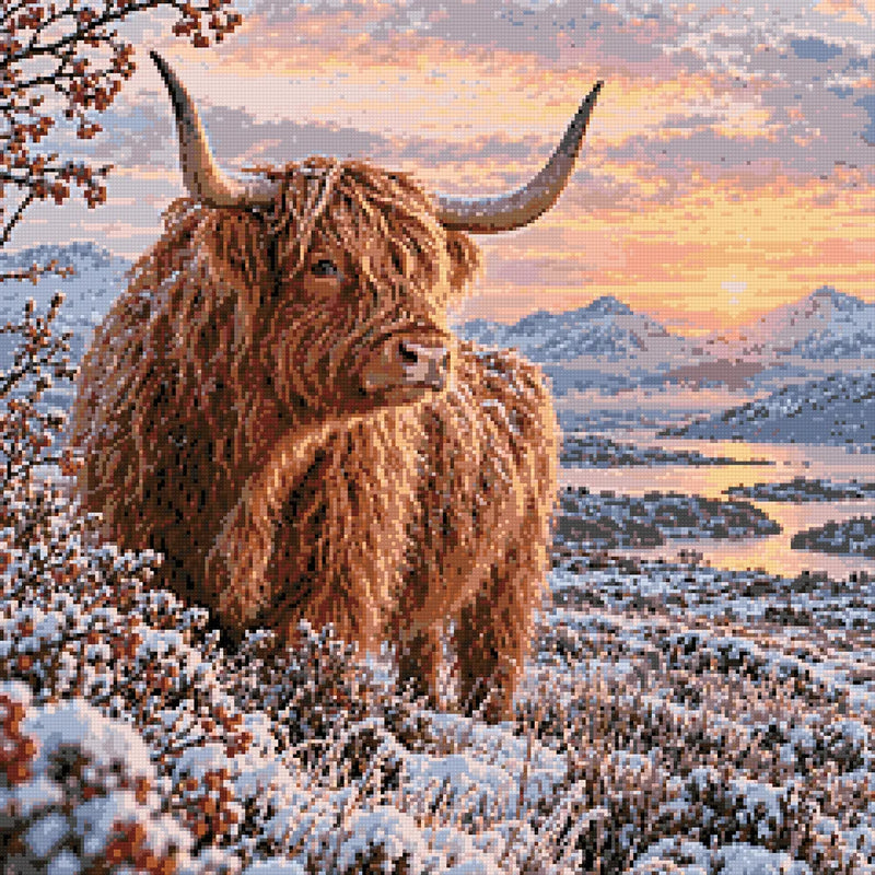 Timanttikuvio - Highland Cow, Winter