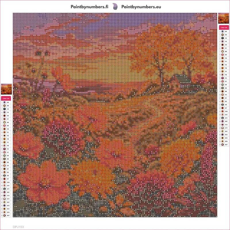 Hillside Cottage timanttimaalauksen liimapintainen canvas 40x40cm
