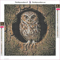Thumbnail for Hollow Tree Owl timanttimaalauksen liimapintainen canvas 30x30cm