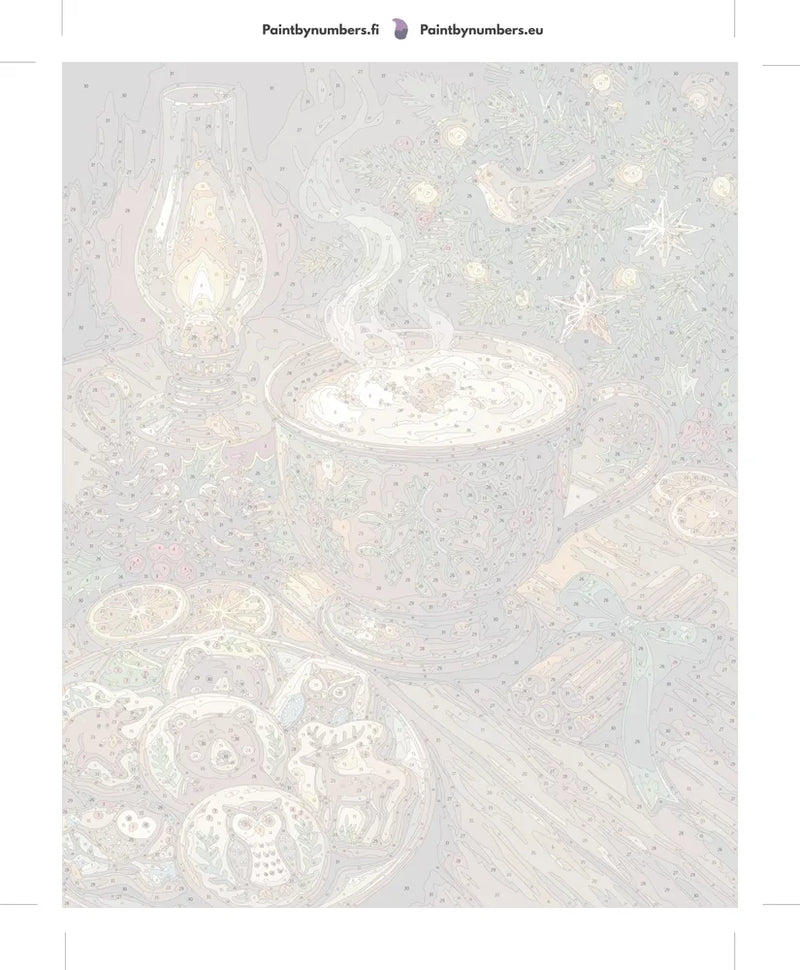 Numeroitu kangas - Hot Chocolate and Christmas Cookies 40x50cm