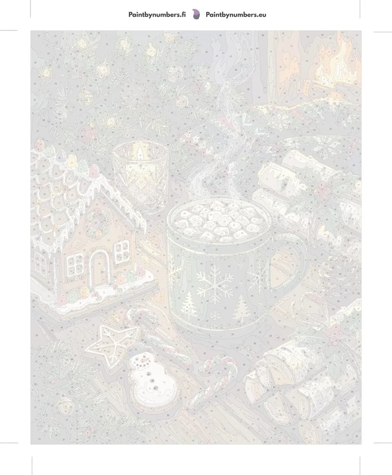 Numeroitu kangas - Hot Chocolate and Gingerbread 40x50cm