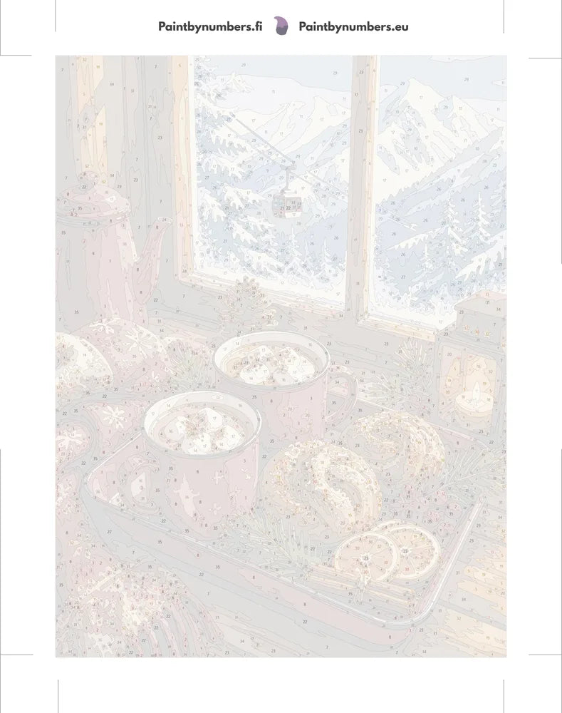 Numeroitu kangas - Hot Chocolate and Pastries 30x40cm