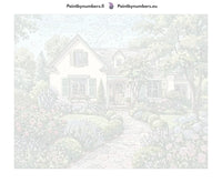 Thumbnail for Numeroitu kangas - House with Flower Garden 50x40cm