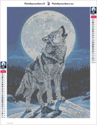 Thumbnail for Howling Wolf timanttimaalauksen liimapintainen canvas 30x40cm