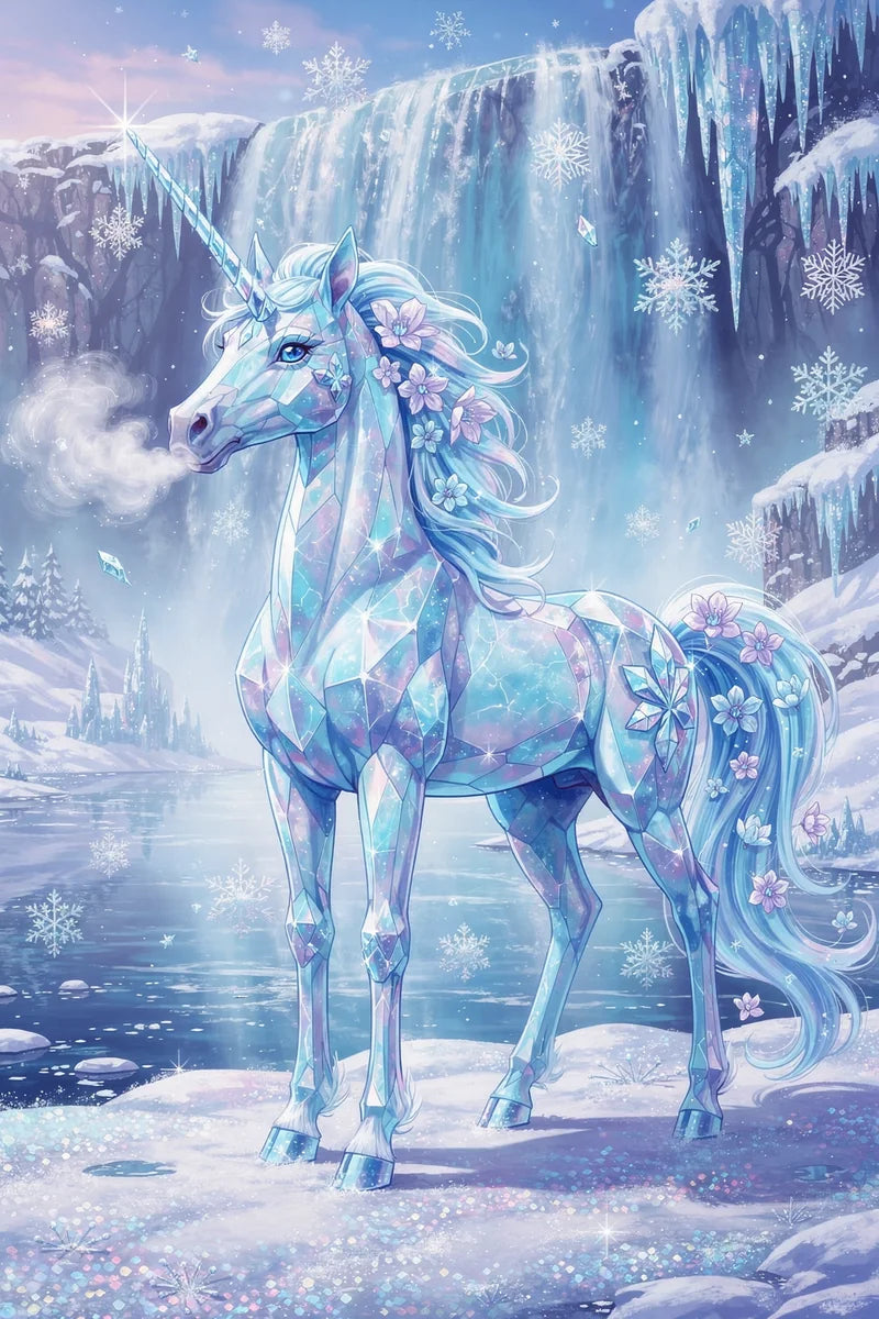 Timanttimaalaus Ice Crystal Unicorn