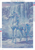 Thumbnail for Ice Crystal Unicorn timanttimaalauksen liimapintainen canvas 40x60cm