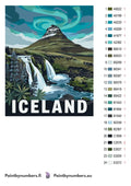 Thumbnail for Värikartta ja ohjeet - Iceland Travel Poster 40x50cm