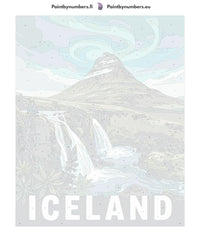 Thumbnail for Numeroitu kangas - Iceland Travel Poster 40x50cm