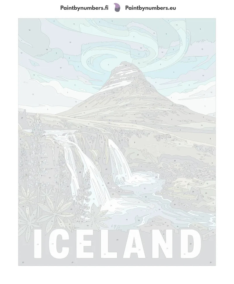 Numeroitu kangas - Iceland Travel Poster 40x50cm