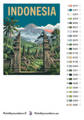 Thumbnail for Värikartta ja ohjeet - Indonesia Travel Poster 40x50cm