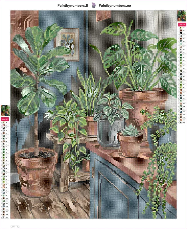 Indoor Greenery Collection timanttimaalauksen liimapintainen canvas 40x50cm