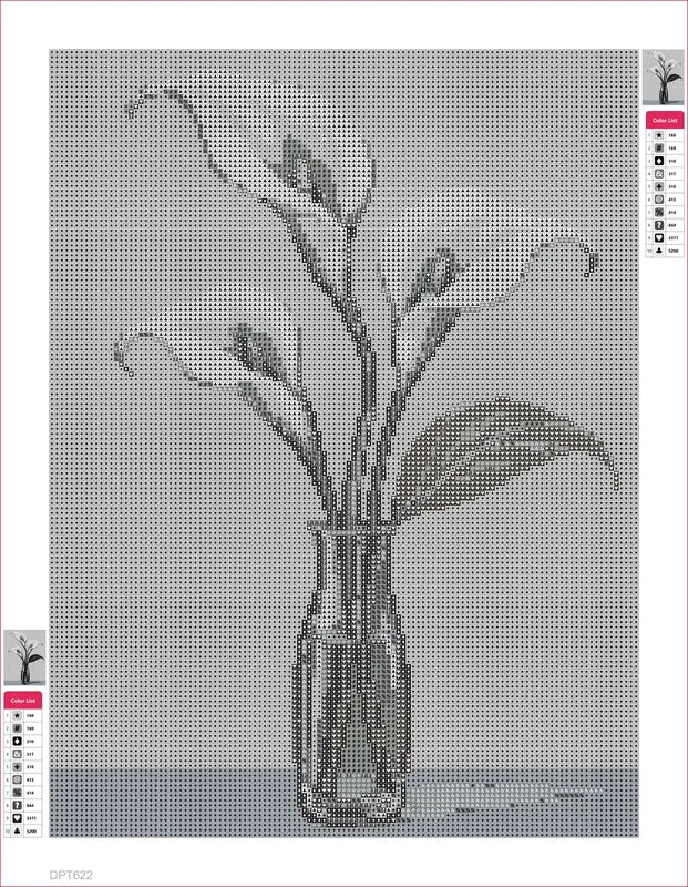 Ink Study of Calla Lilies timanttimaalauksen liimapintainen canvas 30x40cm