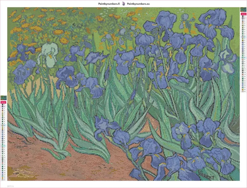 Irises timanttimaalauksen liimapintainen canvas 80x60cm