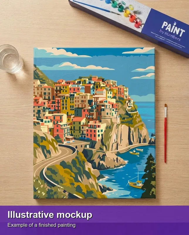 Valmiin numeromaalauksen havainnekuva - Italy Travel Poster 40x50cm