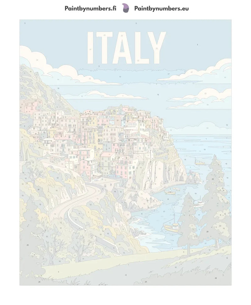 Numeroitu kangas - Italy Travel Poster 40x50cm
