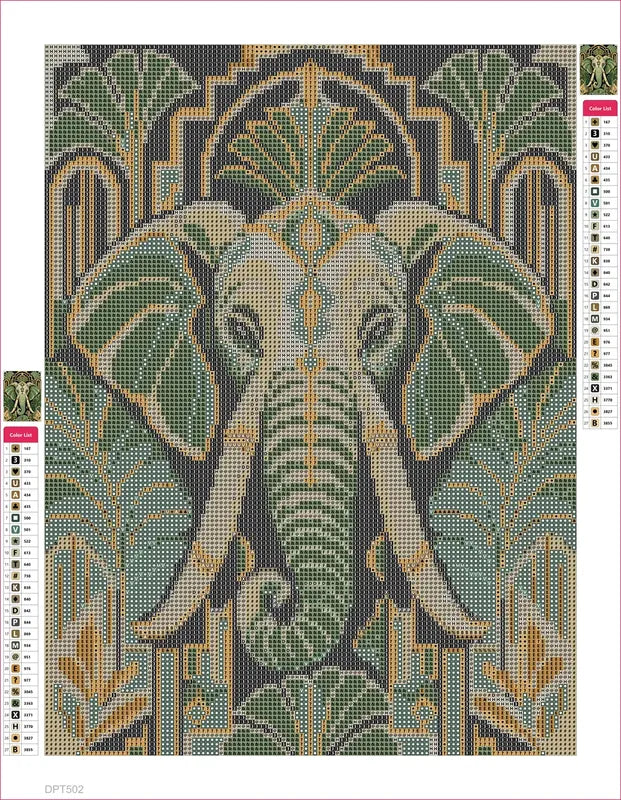 Ivory Trunk Art Deco timanttimaalauksen liimapintainen canvas 30x40cm