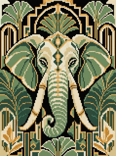 Ivory Trunk Art Deco, 30x40 cm timanttimaalaus – lopullisen kuvion esikatselu