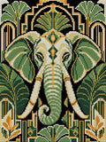 Thumbnail for Ivory Trunk Art Deco, 30x40 cm timanttimaalaus – koko kuvion esikatselu ilman lähikuvaa