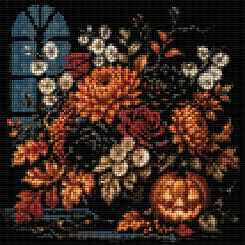 Timanttikuvio - Jack-o'-Lantern Bouquet