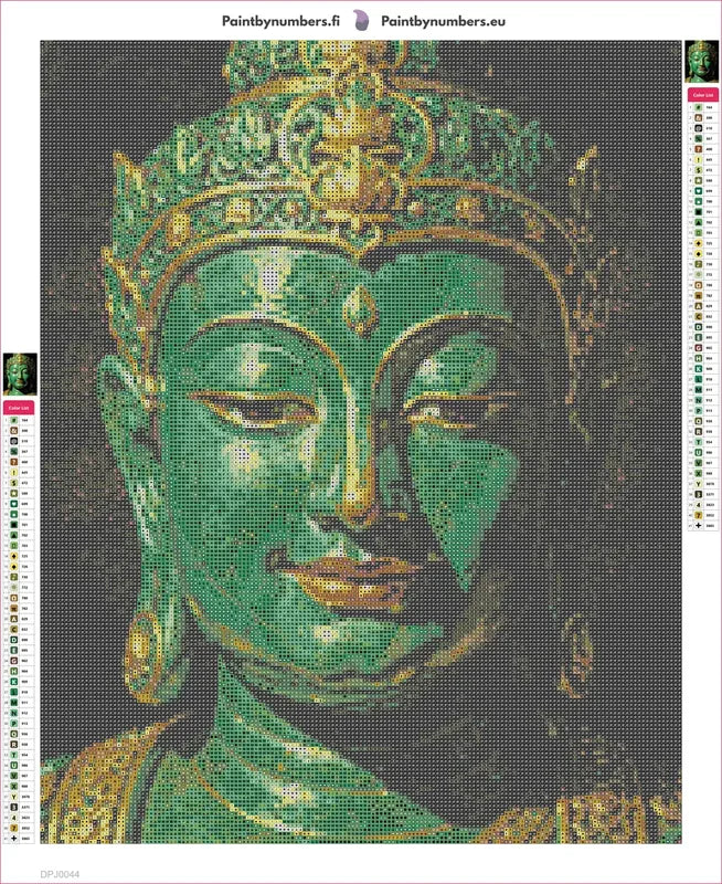 Jade Buddha timanttimaalauksen liimapintainen canvas 40x50cm
