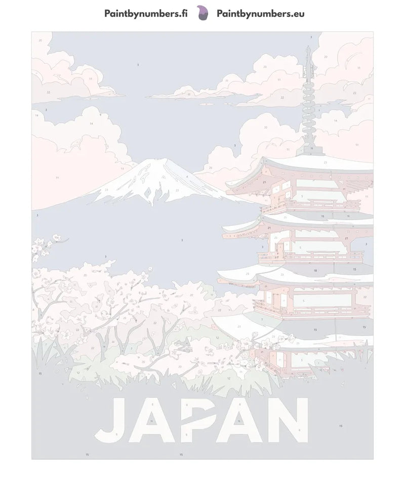 Numeroitu kangas - Japan Travel Poster 40x50cm