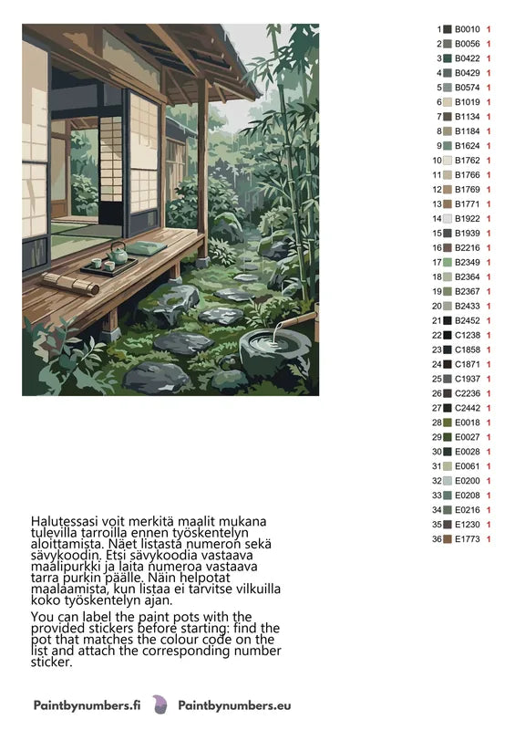 Värikartta ja ohjeet - Japanese House and Garden 40x50cm