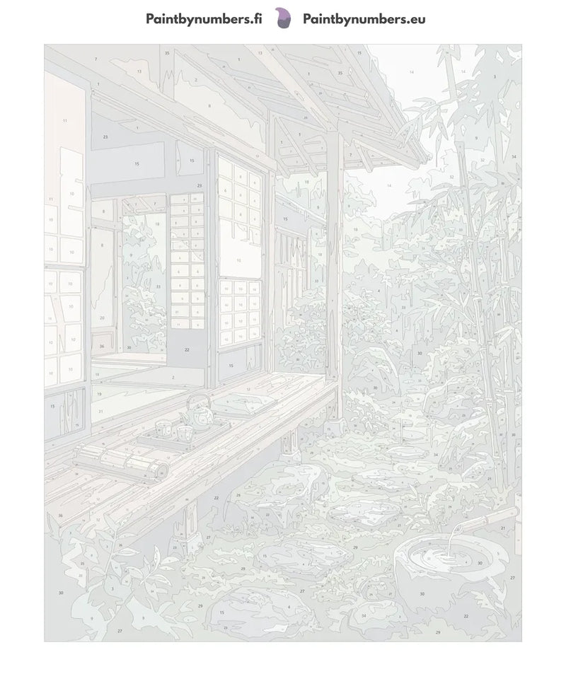 Numeroitu kangas - Japanese House and Garden 40x50cm