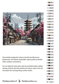Thumbnail for Värikartta ja ohjeet - Japanese Street with Pagoda 50x40cm