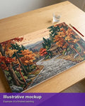 Thumbnail for Valmiin numeromaalauksen havainnekuva - Japanese Temple Autumn Path 70x40cm