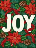 Thumbnail for Joulutähdet, kävyt ja JOY-teksti numeromaalaus. Vihreä, punainen ja vaalea sävy. 30x40cm.