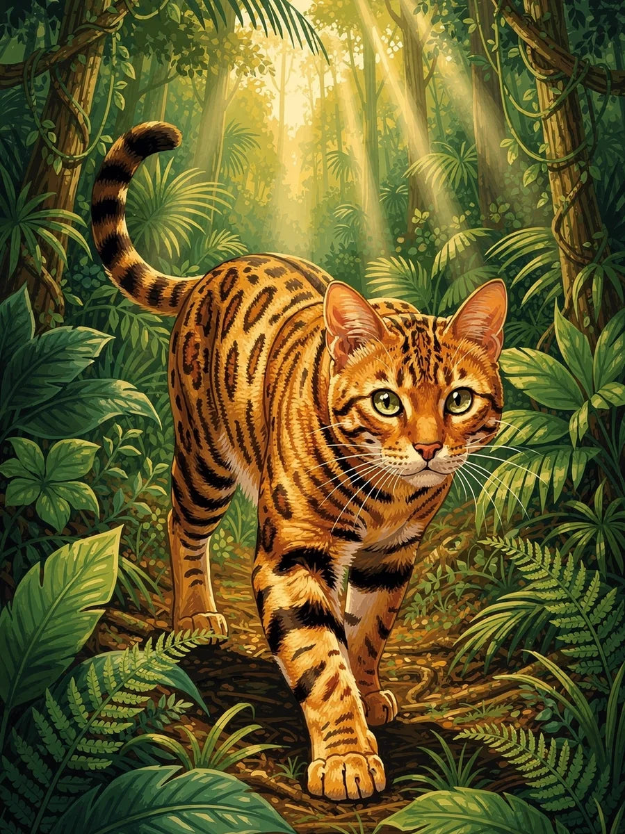 Timanttimaalaus Jungle Bengal Cat