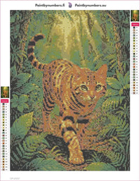 Thumbnail for Jungle Bengal Cat timanttimaalauksen liimapintainen canvas 30x40cm