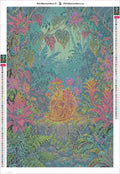 Thumbnail for Jungle Skull With Flowers timanttimaalauksen liimapintainen canvas 40x60cm