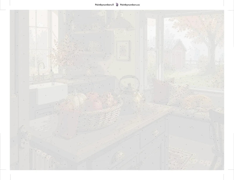 Numeroitu kangas - Kitchen with Cat and Basket 80x60cm