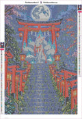 Thumbnail for Kitsune Shrine at Night timanttimaalauksen liimapintainen canvas 40x60cm
