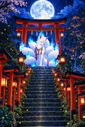 Thumbnail for Kitsune Shrine at Night, 40x60 cm timanttimaalaus – alkuperäinen kuva, josta kuvio on tehty