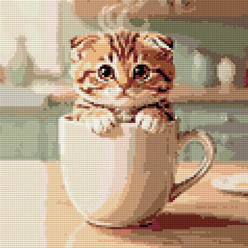 Timanttikuvio - Kitten in a Cup