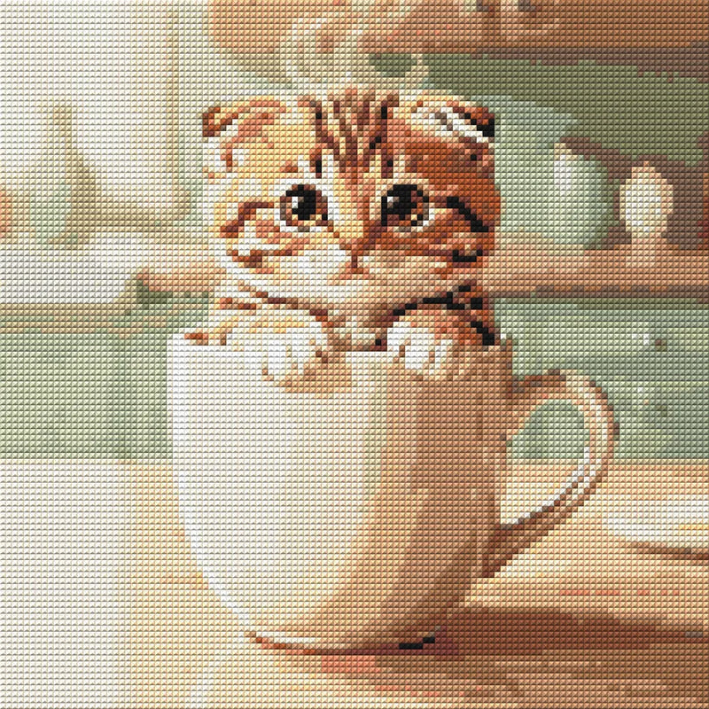 Timanttikuvio - Kitten in a Cup