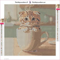 Thumbnail for Kitten in a Cup timanttimaalauksen liimapintainen canvas 30x30cm