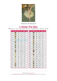 Thumbnail for L Etoile The Star timanttimaalauksen värikartta – 40 DMC-väriä