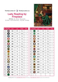 Thumbnail for Lady Reading by Fireplace timanttimaalauksen värikartta – 35 DMC-väriä