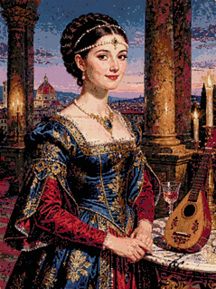 Timanttikuvio - Lady with Mandolin