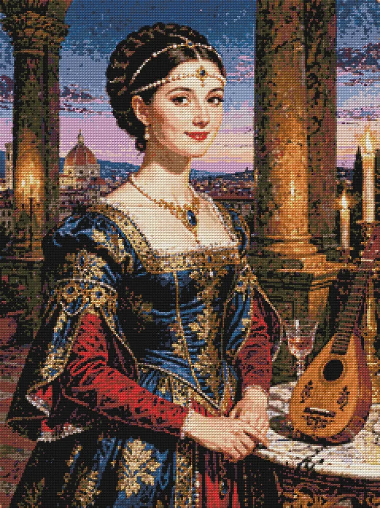 Timanttikuvio - Lady with Mandolin