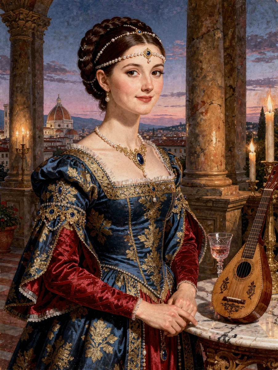 Timanttimaalaus Lady with Mandolin