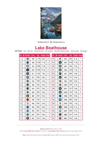 Thumbnail for Lake Boathouse timanttimaalauksen värikartta – 34 DMC-väriä